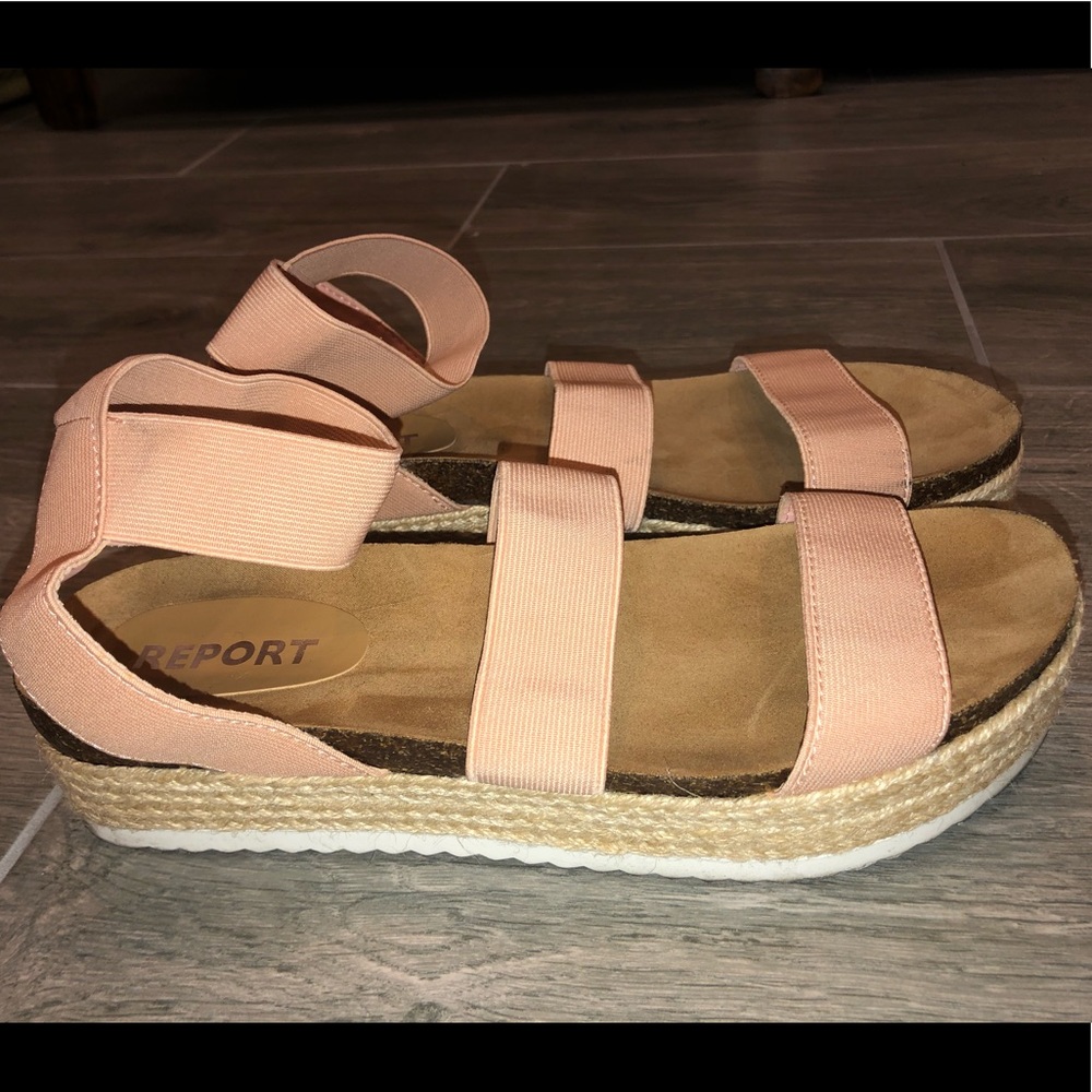 Report Cream platform sandals